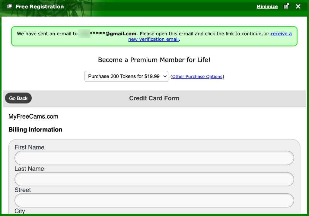 MyFreeCams.comの無料アカウント登録手順3